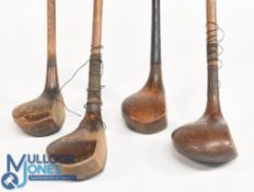 4x Assorted woods incl Josh Taylor small head brassie, A. Andrews Northwick Park GC deep faced