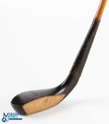 Robert Forgan St Andrews c1875 dark stained beechwood longnose putter showing clear maker's mark and