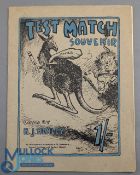 1921 Test Match Souvenir Publication containing illustrations and information edited by H J