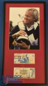 2x Royal Bank of Scotland Jack Nicklas £5 banknotes with signed colour photograph The Open Champion,