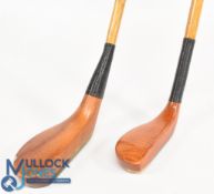 2x Replica unnamed longnose woods, both light stained made by the Bronty Golf Company - both gripped