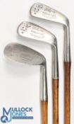 3x Matching FH Ayres 'Staynorus' rustless irons to include a 4 iron, mashie and No 11 niblick