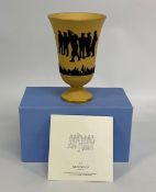 Wedgwood Yellow Brown Jasperware Golf Trophy Vase, 1999 MGC Nec Invitation No.90 from a limited