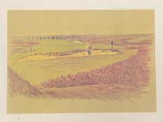 Cecil Aldin (1870-1935) after - Walton Heath 17th Hole (now 16th) ltd ed colour print no.4/500 -