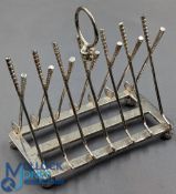 Silverplated Golf Toast Rack, for up to 6 slices, made by SP Co Superior