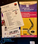 1976-2016 Australia in France Rugby Programmes (4): Tests in France from 1976 (jt issue, both