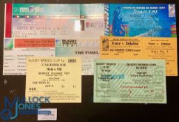 1987-2007 RWC inc Finals Rugby Tickets (7): Nice collection, 1987 France v Zimbabwe, Italy v Fiji
