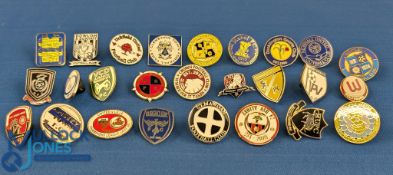 Twenty-six mainly non-league football enamel pin badges