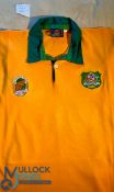 1991 RWC Australian Match Prepared Rugby Jersey: Near mint gold & green issue with appropriate