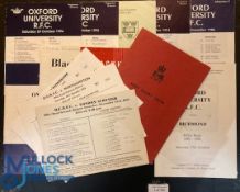 1957-1994 Oxford Univ Home & Away Rugby Programmes (13): Games home to L Scots, Northampton,