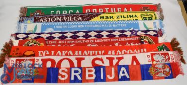 Eight Overseas Football Scarves - Fiorentina, Wisla Krakow, Lokomotiv Moscow, Portugal, MSK Zilina/
