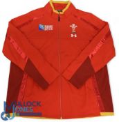 2015 RWC, Wales spare 3XL Rugby Squad bulky Touchline Top: In the colour combination of reds with