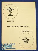 Scarce 1993 Zimbabwe v Wales Rugby Programme: Not easily found, the fold over issue with inserts