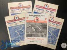 1938-54 England Final Trial Rugby Programmes (5): The almost identically-covered January issues form