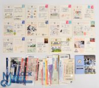 First Day Covers, Football Tickets and a Manchester City 2017/18 Medal - Twelve Football First Day