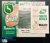 1956 S Africa in New Zealand Rugby Programmes (3): v Waikato, Manawatu-Horowhenua & Auckland (