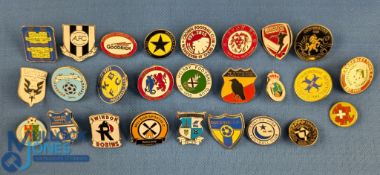 Twenty-six mainly non-league football enamel pin badges