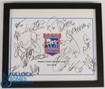 A framed Ipswich Town Football Club 2017-2018 Sheet signed by twenty including Adam Webster, Cole