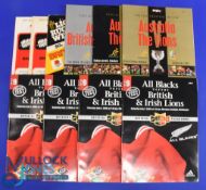 1977-2005 Various British & I Lions Test Rugby Programmes (10): 1977 NZ 1st test (worn); 1983 NZ 1st