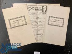 1937, 38 & 39 Blackheath v The Army Rugby Programmes (3): Lovely trio of semi-stiff card issues