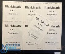 1951 Blackheath Rugby Programmes (7): Homes v Coventry, Richmond, Birkenhead Park, Llanelli, L