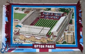 Four West Ham United Football Club Flags/Banners Various sizes around 5x3 ft (G)