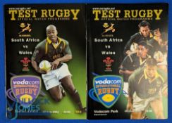 2002 Wales in S Africa Rugby Programmes (2): Both tests from the 2002 trek v the Springboks. Near