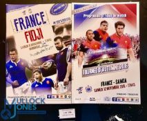 2014 & 2015 France v Fiji and Samoa Test Rugby Programmes (2): Good glossy issues v S Pacific