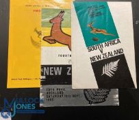 1965 New Zealand v S Africa Test Rugby Programmes (4): 1st, 3rd & 4th test issues from this hard-