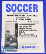 1967 Auckland (New Zealand) v Manchester Utd friendly match programme at Carlaw Park 28 May 1967;