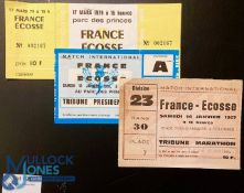 1967-1979 France v Scotland Rugby Tickets (3): From the Paris games of 1967, 1973 & 1979. G/VG