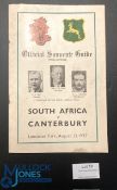 1937 Canterbury v South Africa Rugby Programme: 24pp, fine detailed issue, uniformly slightly