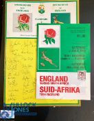 1984 England in S Africa Test Rugby Programmes (2): Issues from both tests of the tour.