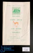 Scarce 1963 S Africa v Australia 2nd Test Rugby Programme: At Newlands, Cape Town, 4pp fold over