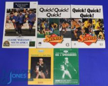 1993 etc S Africa in Australia Rugby Programmes (5): 1993 v Western Australia, NSW & Queensland;