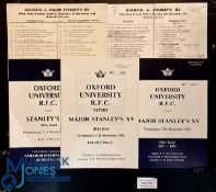 1961-1984 Oxford Univ v Stanley's XV Rugby Programmes (5): Issues from 1961, 71 ('Lions' big win),