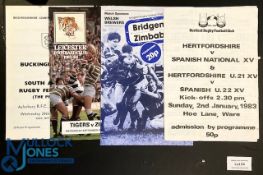 1971-83 Less Familiar Rugby Tourists in the UK Programmes (4): Spain v Hertfordshire 1983;