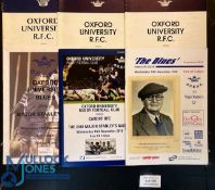 1991-2018 Oxford Univ v Stanley's XV Rugby Programmes (6): From 1991, 93, 94, 95, 99, 2008 & 2018,