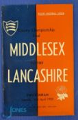 1955 County Champs Final Rugby Programme: Middlesex v Lancashire at Twickers, another Programme