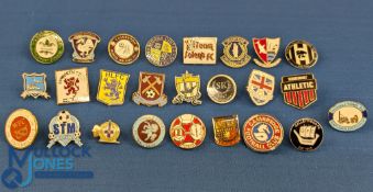 Twenty-five mainly non-league football enamel pin badges