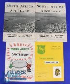 1956 S Africa in NZ Rugby Programmes (4): v Auckland (2), Canterbury & Wellington. G/VG