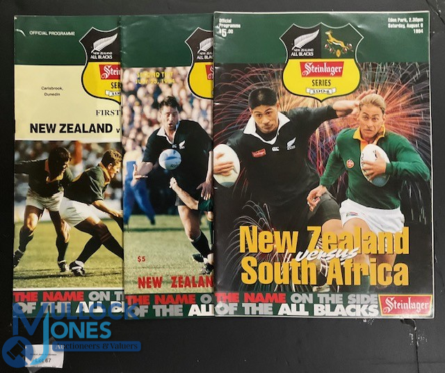 1994 New Zealand v S Africa Test Rugby Programmes (3): The trio of tests for the All Black-Springbok