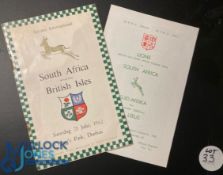 1968 British & I Lions Test Rugby Programmes (2): The 2nd (some wear & name to cover) & 4th (good)