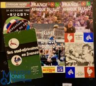1961-1997 S Africa in France Rugby Programmes (6): v France 1961, plus both tests 1992 & 1997; v