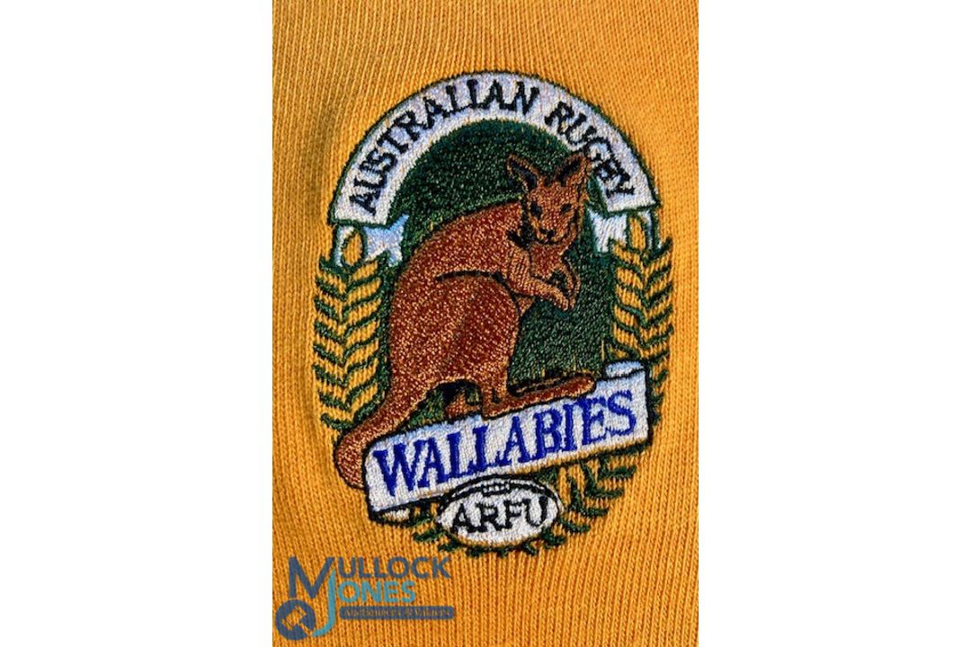 1991 RWC Australian Match Prepared Rugby Jersey: Near mint gold & green issue with appropriate - Image 2 of 5