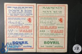 1946 Wales Home 'Victory' Rugby Programmes (2): Clashes with Scotland at Swansea and Ireland (nick