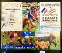 1990-92 Spain in FIRA Championship etc Rugby Programmes (7): v Portugal, France 'A' & Emerging