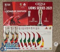 2021 British & I Lions in S Africa Rugby Programmes (10): Covid-hit crowd-less series. Fine full set