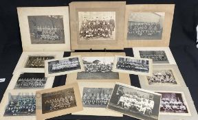 Large mixed lot of Rugby Football Club team photographs all unnamed from 1890s-1930s various sizes
