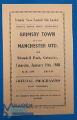 1945/46 Grimsby Town v Manchester Utd Football League (North) programme 19 January 1946, 4 page;